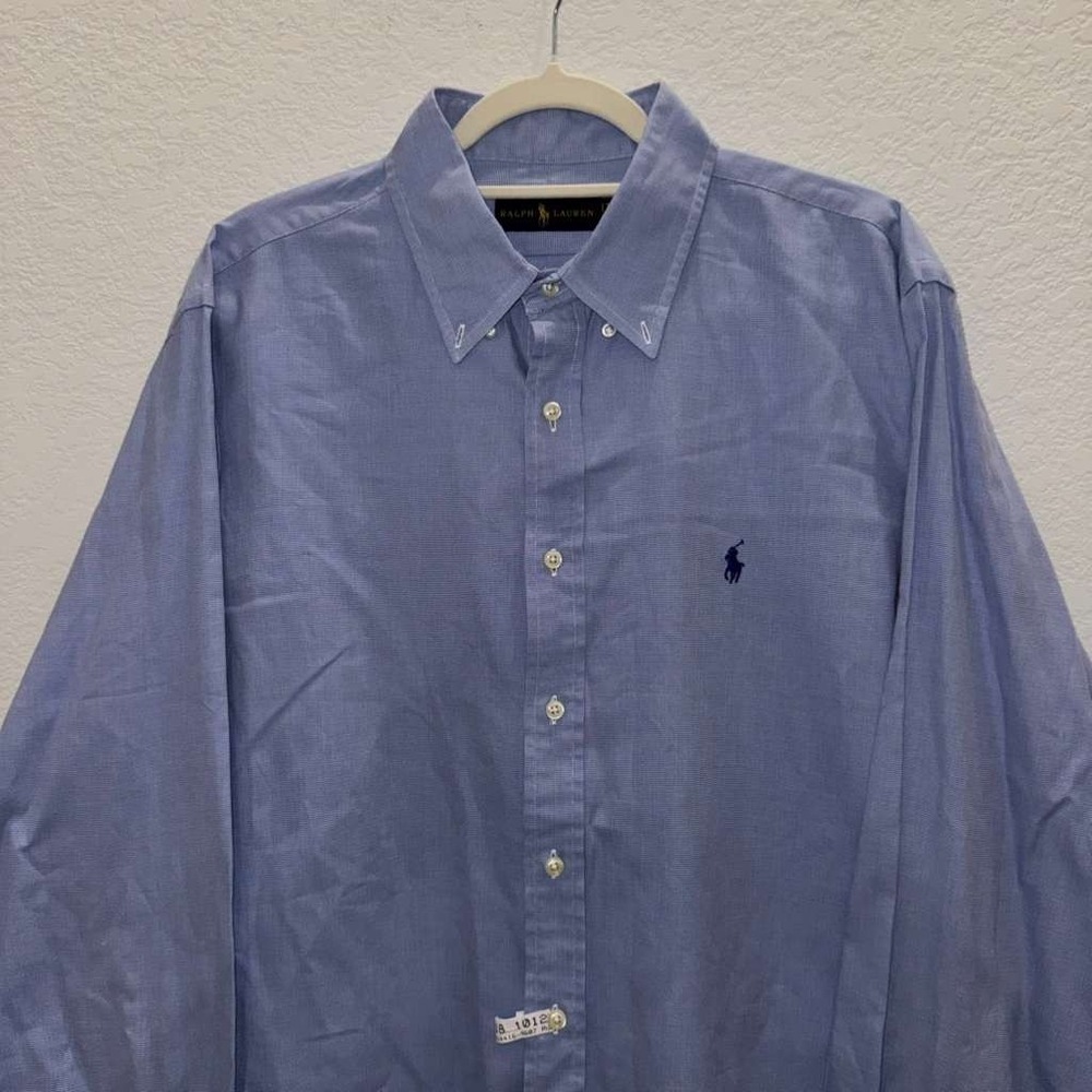 Ralph Lauren Men's Size 17.5/44 Polo Dress Shirt Button Up Blue Pony Work Office - Picture 10 of 13